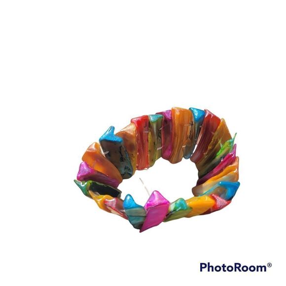 Tropical colored rock bracelet - Picture 2 of 3